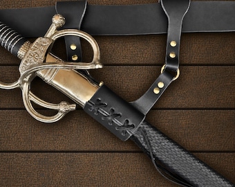Medieval Leather Sword Frog, Dual Belt Loops, for Renaissance Festivals, Cosplay and LARP