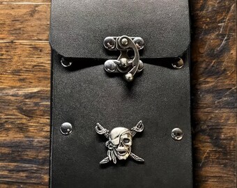 Leather Cell Phone Case with concho, steampunk, LARP, cigar