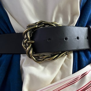 1.5 inch Leather Twisted Belt | Pirate, Renaissance, Medieval Belt | LARP Cosplay