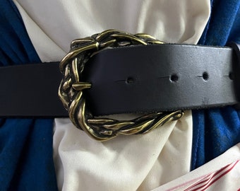 1.5 inch Leather Twisted Belt | Pirate, Renaissance, Medieval Belt | LARP Cosplay