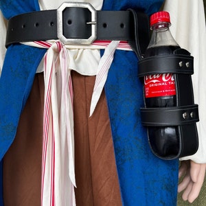 Leather Drink Holster for Wide Belt. Drink Holder for Beer. Water bottle holder for Renaissance, Concerts, Pirate, Hunting & Parade events. image 7