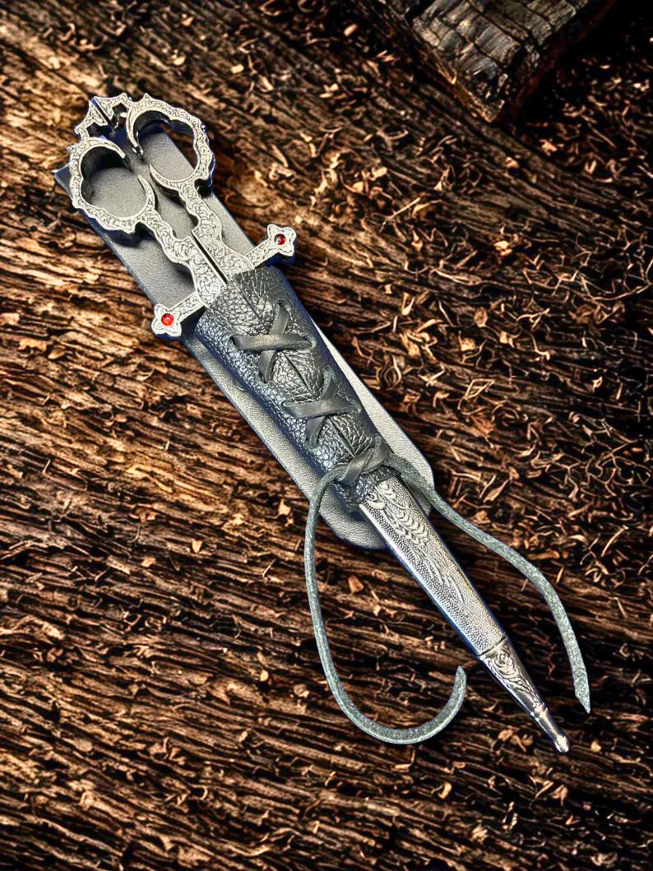Scissor Dagger With Leather Frog - Etsy