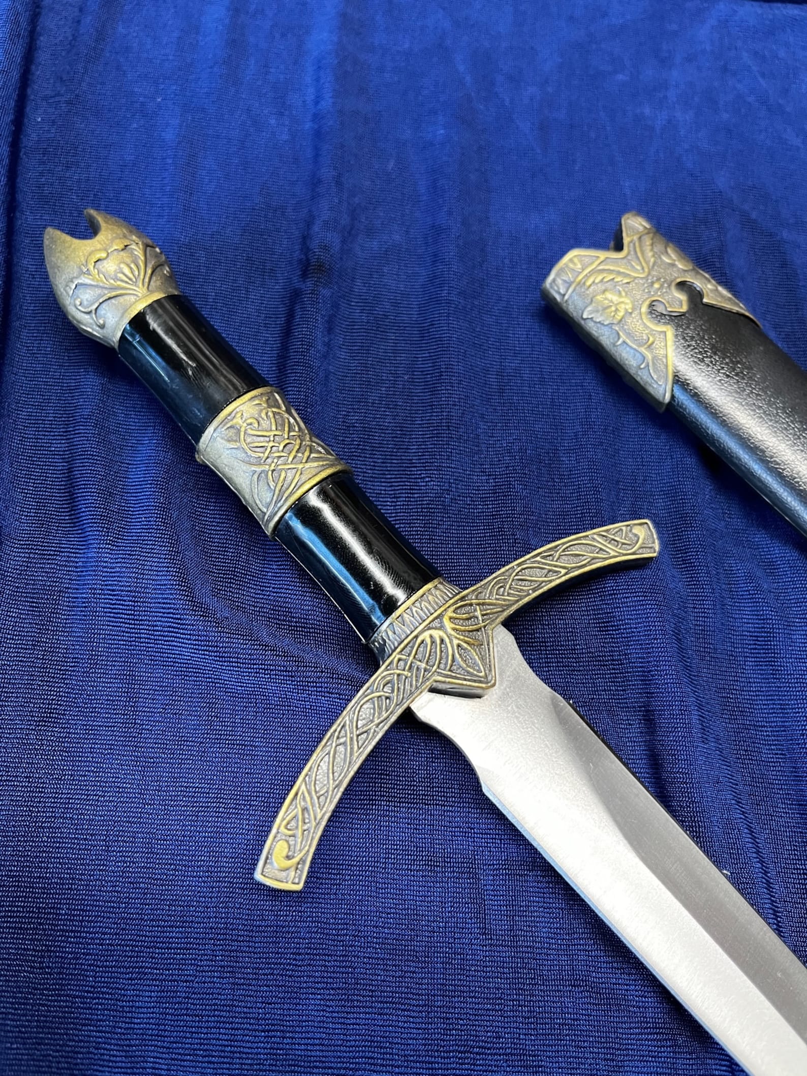 14 Bronze Dagger With Sheath and Leather Frog. Short Etsy