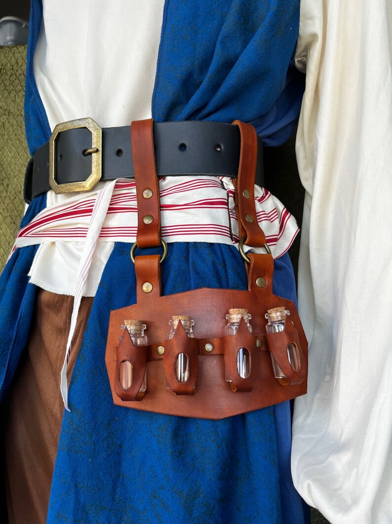 Leather Belt Potion Bottles and Holder for Alchemists Etsy