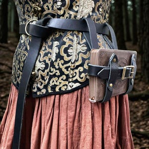Estojo de couro para livros, ideal para o Renascimento, LARP e Cosplay. Presente perfeito para piratas e amantes de livros. imagem 5