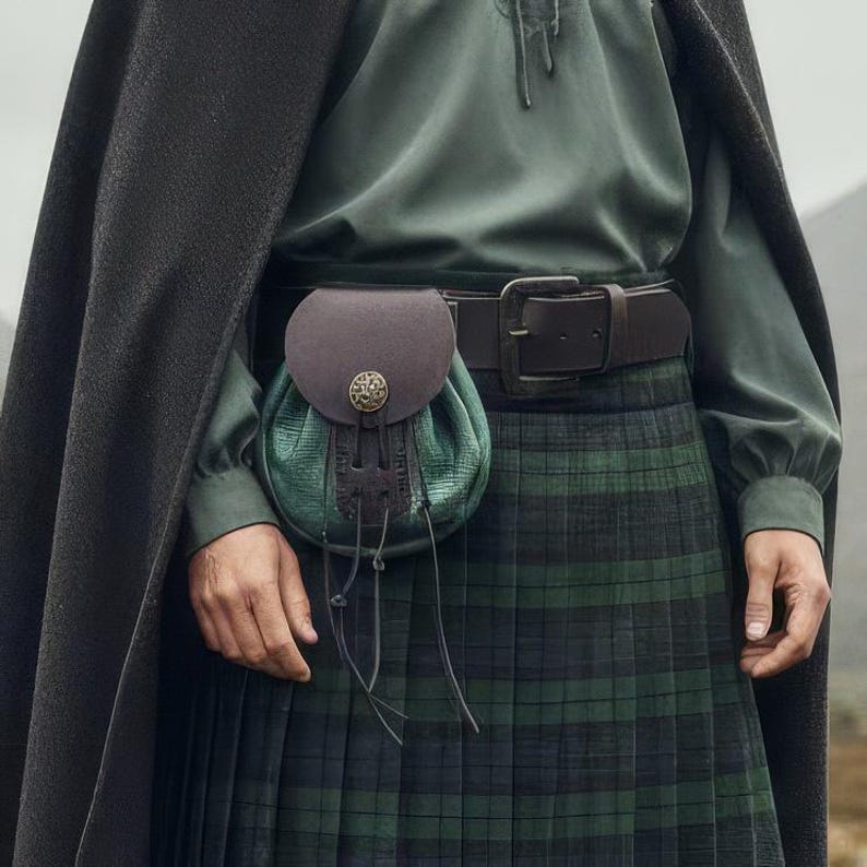Leather Sporran Pouch | Celtic Pirate, Renaissance, LARP Bag | Cosplay, Medieval Fashion image 2