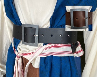 海賊レザーホルスター付きブラックファンタジーLARPベルト - 中世