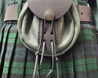 Leather Sporran Pouch | Celtic Pirate, Renaissance, LARP Bag | Cosplay, Medieval Fashion
