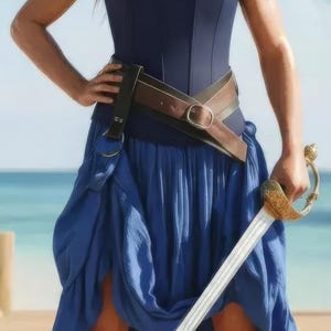 One pair of 1-inch Leather Skirt Hikes: Renaissance Pirate Steampunk Skirt Rings