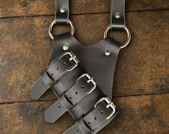 Adjustable Triple Buckle Leather Sword Frog: Renaissance Pirate Cosplay LARP