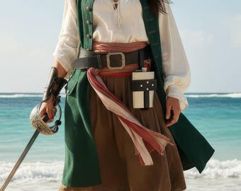 Flask Holder with 8oz Flask. Leather, Holster for Pirates, Renaissance, Medieval, Cosplay, LARP