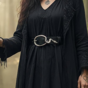 2 Inch Leather Serpent Belt: Pirate, Renaissance, Medieval Costume