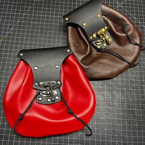 Large Leather Renaissance Pouches | Pirate, LARP Bag | Cosplay, Medieval Fashion