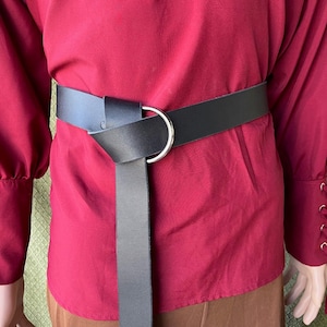 3,8 cm Mittelalterlicher Unisex Leder Ring-Gürtel für Renaissance, SCA, Piraten, LARP und Wikinger Cosplay