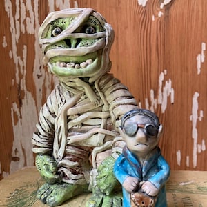 Handmade Ceramic Mummy & Grandma Sculpture Set