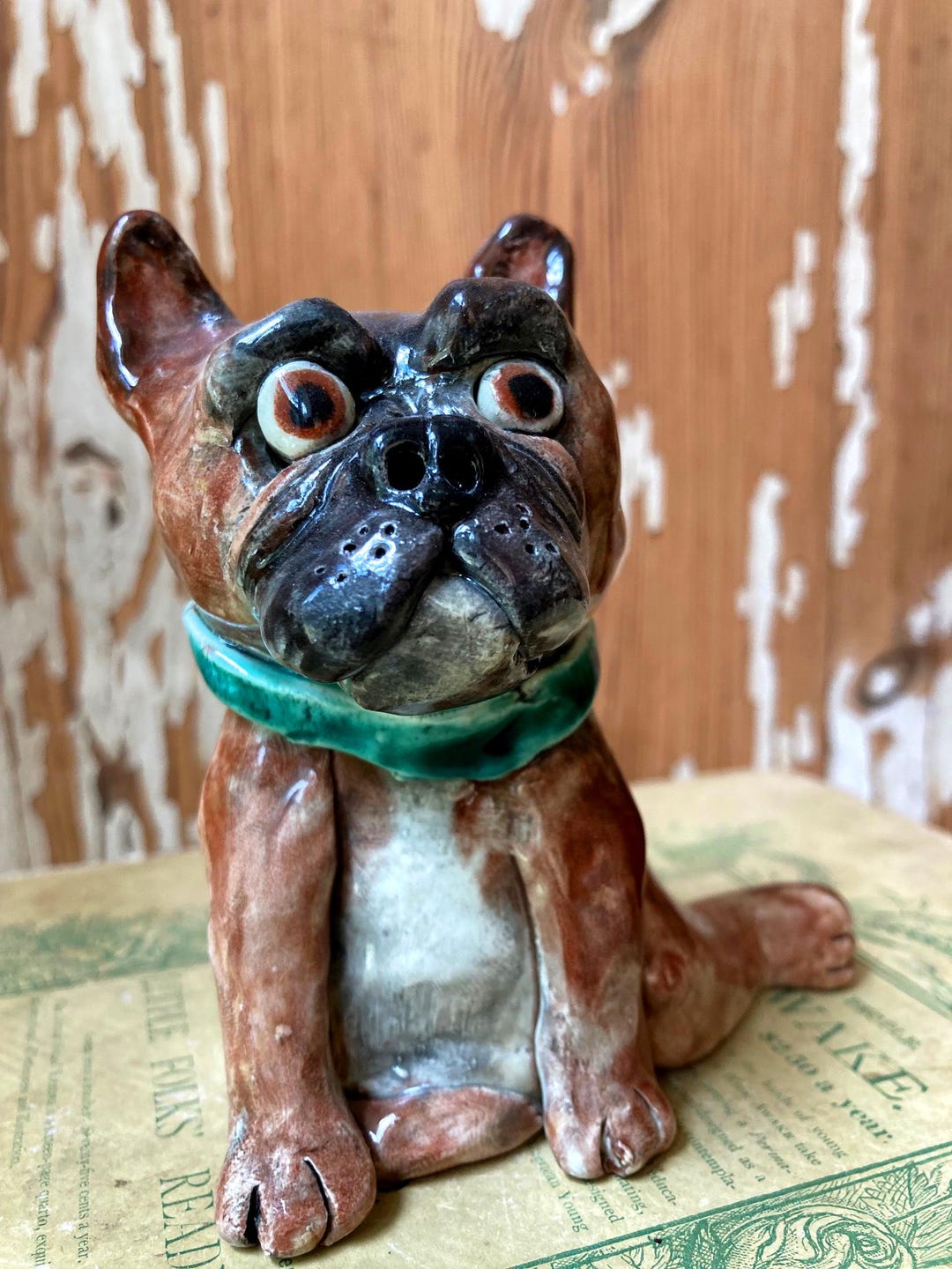 〜50s Vintage Chalkware French Bulldog 置物 Vintage Carnival Chalkware French Bulldog 13