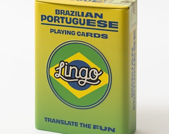 Brazilian Words & Phrases Playing Cards in Travel Case