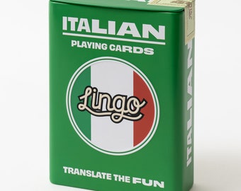 Italian Words & Phrases Playing Cards in Tin Case