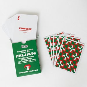 Italian Words & Phrases Playing Cards in Tin Case image 4