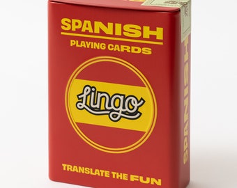 Spanish Words & Phrases Playing Cards in Tin Case