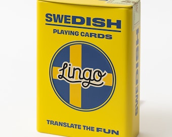 Swedish Words & Phrases Playing Cards in Tin Case