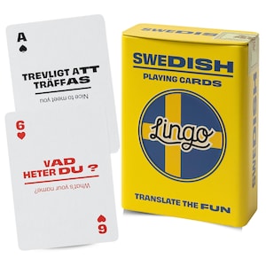 Svenska ord och fraser Spelkort i plåtfodral