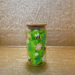 Bees Cup, Coffee Addict, Coffee Lover, Coffee Tumbler, Coffee Cup, Glass Cup, Iced Coffee, Gift for Coffee Lover, Book Lover