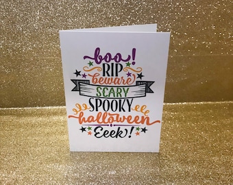 Tarjeta de Halloween, feliz día de Halloween, feliz Halloween, tarjeta impresa de Halloween, amante de Halloween, Halloween, tarjeta en blanco, tarjeta de felicitación