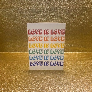 Carte de fierté, fierté, l'amour est amour, carte de fierté imprimée, célébration de la fierté LGBTQ +, carte vierge, carte de voeux