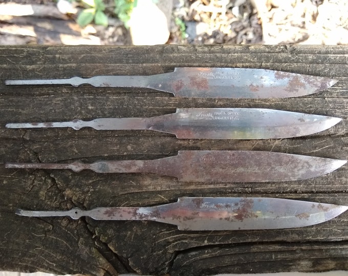 4 Vintage Mora Knife Blank Frosts Mora Stamped Blade Blanks Knives Made