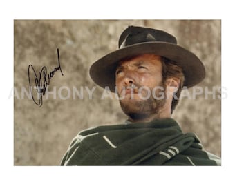 CLINT EASTWOOD - Auténtica foto autógrafo firmada a mano con certificado de autenticidad