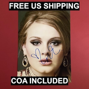ADELE - Auténtica foto autógrafa firmada a mano con certificado de autenticidad