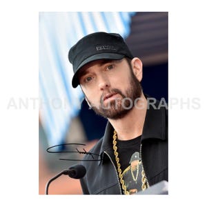 エミネム 直筆サイン入りPhoto エミネムの直筆サインカード（証明書