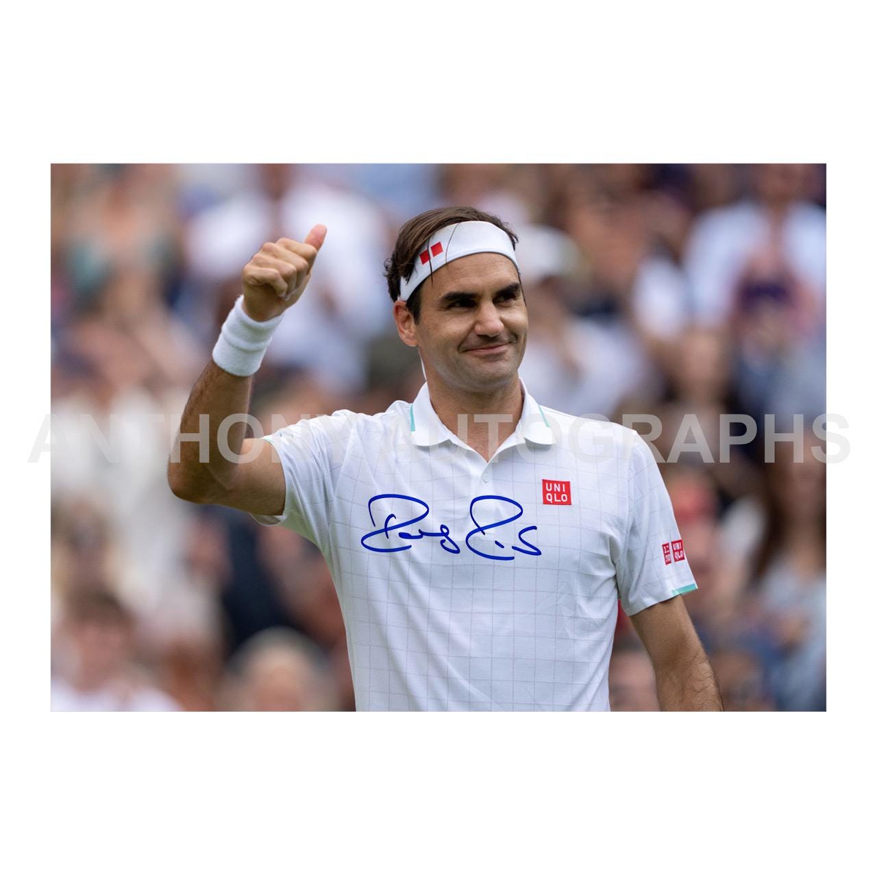 Chemise De Tennis Encadrée Signée Et Dédicacée Par Roger Federer - Présentoir Collectionneur Des Années 2000