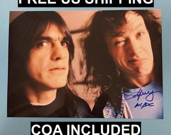 アンガス・ヤング＆マルコム・ヤング AC/DC 直筆サイン入り写真 COA