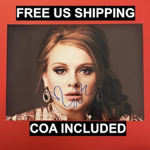 ADELE - Auténtica foto autógrafa firmada a mano con certificado de autenticidad