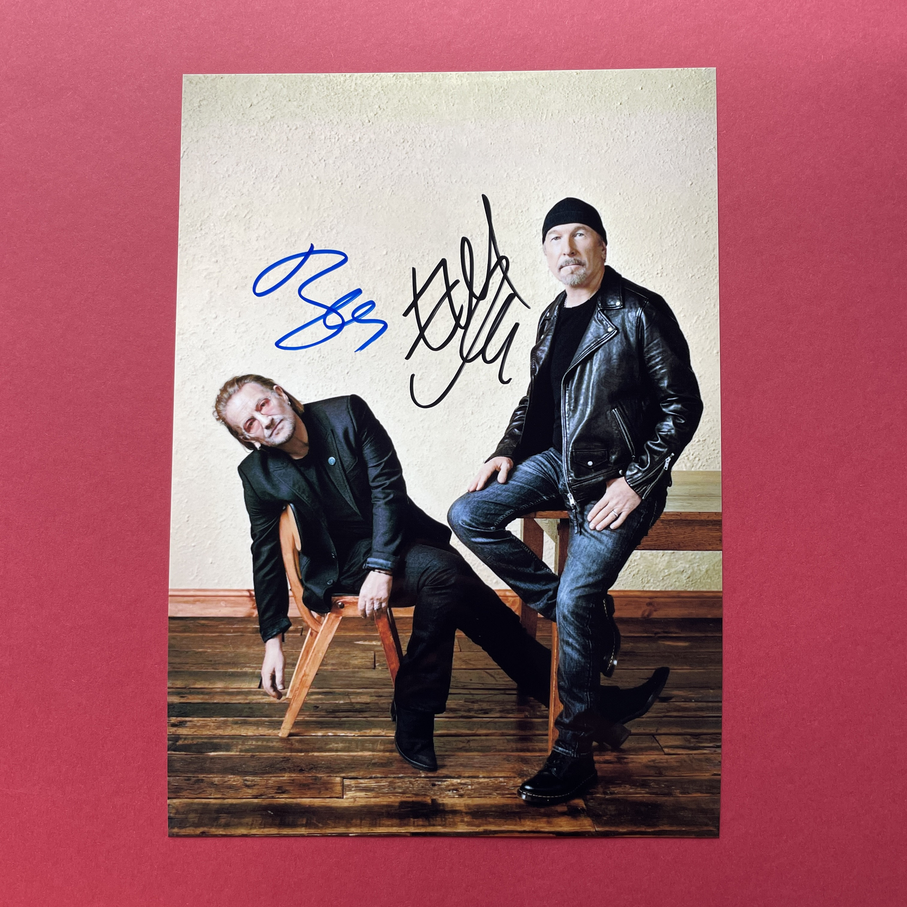 U2: BONO, the EDGE - Authentic Hand-signed Photo Autograph With