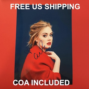 ADELE - Auténtica foto autógrafa firmada a mano con certificado de autenticidad