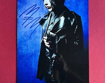 MARILYN MANSON - Auténtica foto autógrafa firmada a mano con certificado de autenticidad