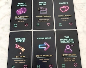 Dating App Oracle Deck | Swipe Into Fate | 54 Card Love Oracle for Romance & Relationship Guidance | Digital Guidebook Included