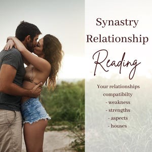 Compatibilidad de lectura de amor de astrología, Informe de sinastría de astrología, Lectura de sinastría detallada, Compatibilidad de alma gemela, ¿es él el indicado?
