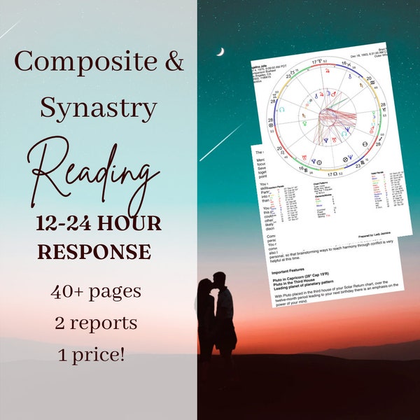 Composite and synastry report astrology bundle, compatibility reports, astrology reports, synastry, composite report