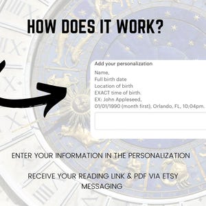 Lettura personalizzata del tema natale / Rapporto di astrologia natale (download digitale) Regalo di astrologia personalizzato immagine 4