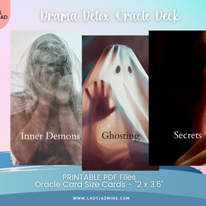 Drama Detox Love Oracle, Deck de Oracle imprimible / 50 Tarjetas / Tarjetas de Oracle descargables /