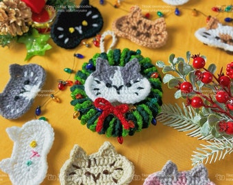 Personalized Christmas Cat ornament, Customized Cat ornament, Crochet cat ornaments, perfect gift for Christmas