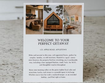 Paquete de bienvenida y formulario de comentarios de huéspedes de Airbnb: Plantillas editables de Canva (descarga digital)