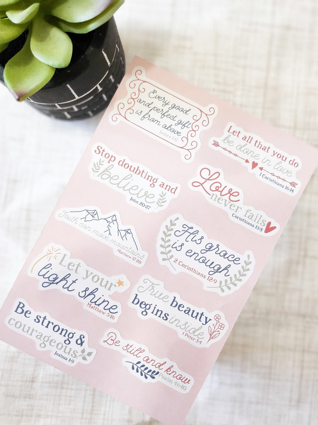 Inspirational Bible Verse Planner Sticker Sheet Calandar Etsy