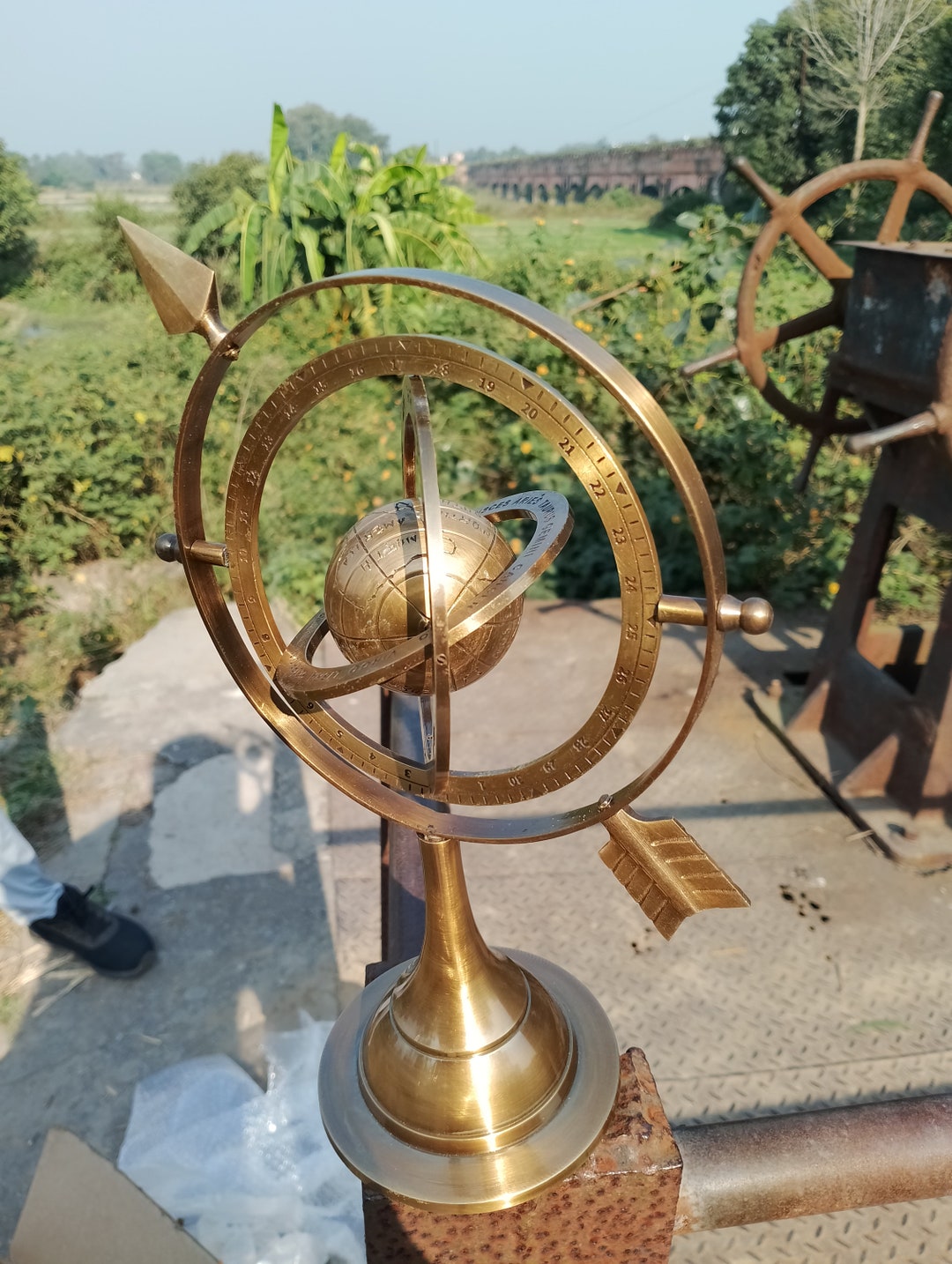 Brass 12 Armillary Sphere With Arrow Nautical Maritime Etsy