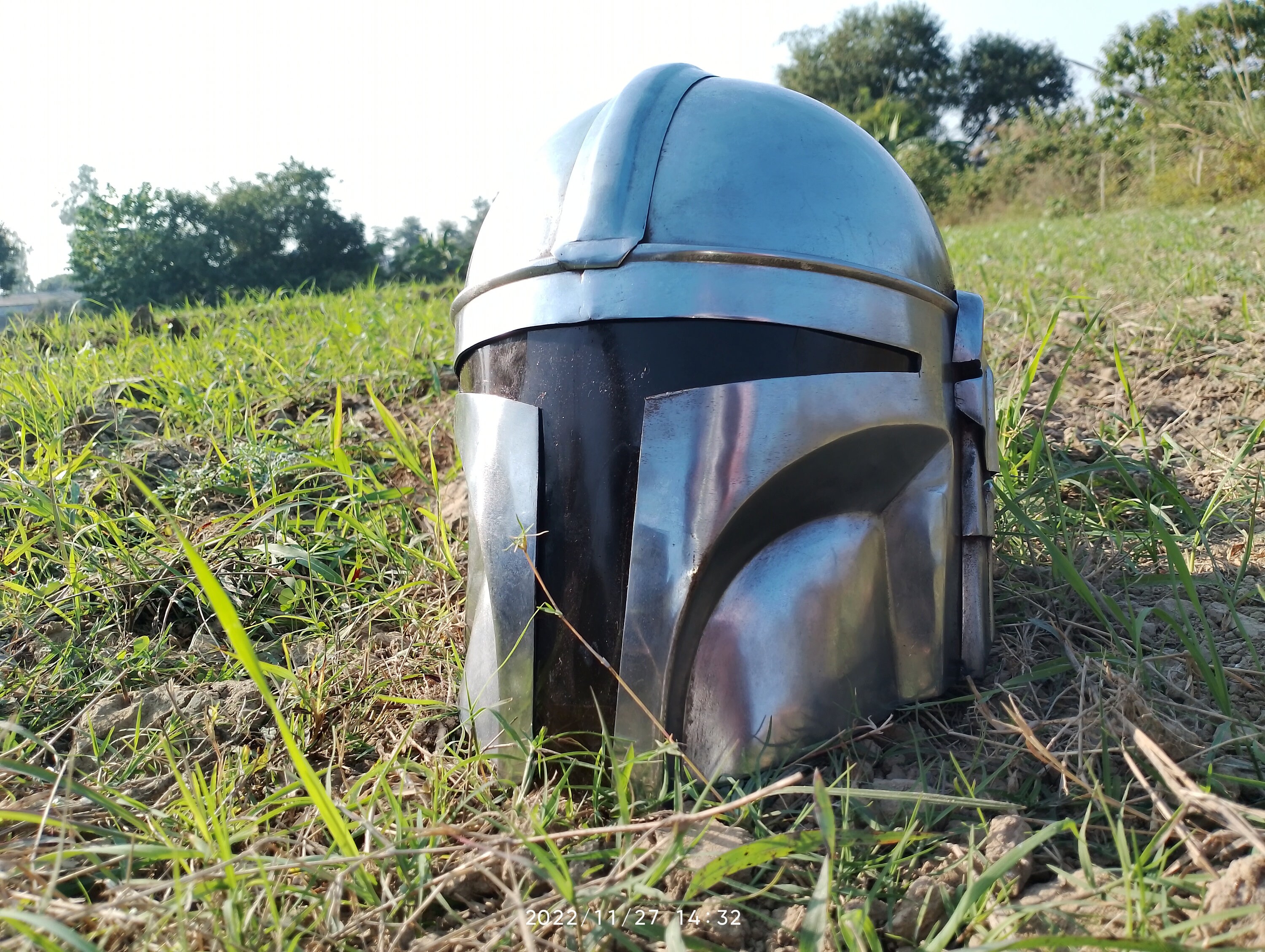 Hand Made Mandalorian Helmet With Liner Larp/costumes/role Etsy