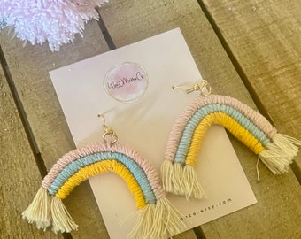 Rainbow Dangle Earrings, Boho Earrings, Gift for Her, Lightweight